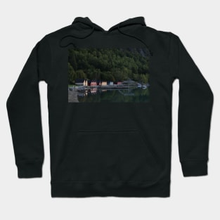 Boathouses in Solvorn Norway on the Sognefjord Hoodie